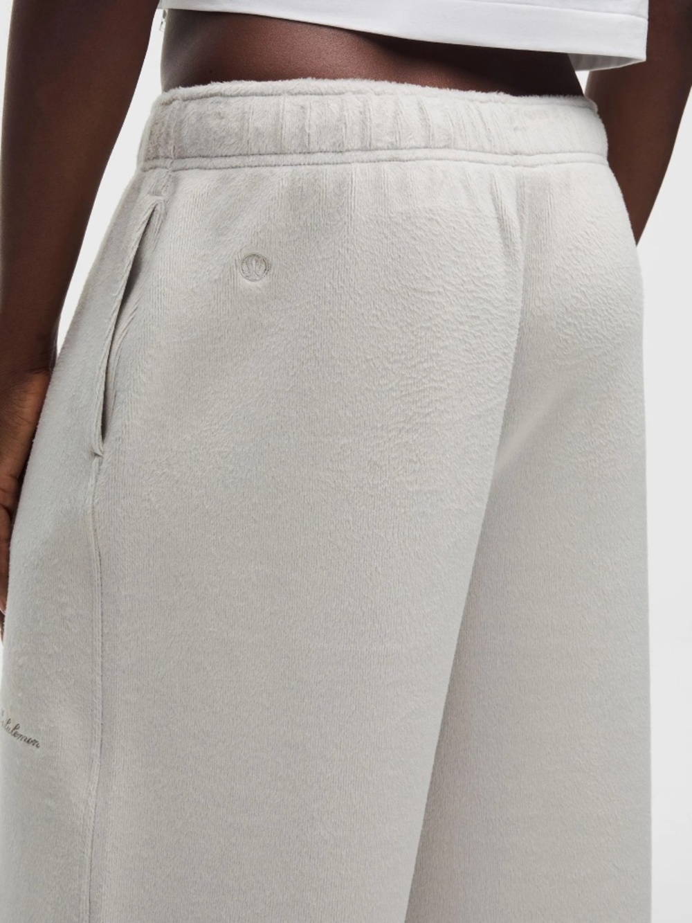 Lululemon Plush Velour Mid Rise Pants Dove Grey Medium - Picture 5 of 14